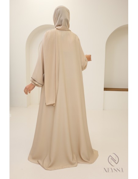 High quality rhinestone Dubai abaya mother/daughter dress combo for Eid