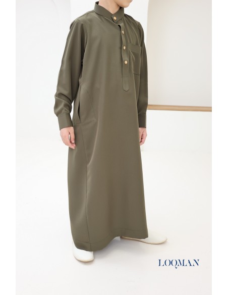 Long-sleeved Saudi qamis for kids, Eid outfit idea