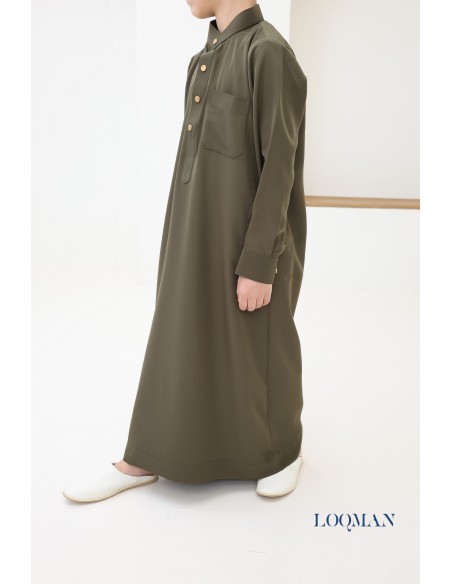 Long-sleeved Saudi qamis for kids, Eid outfit idea