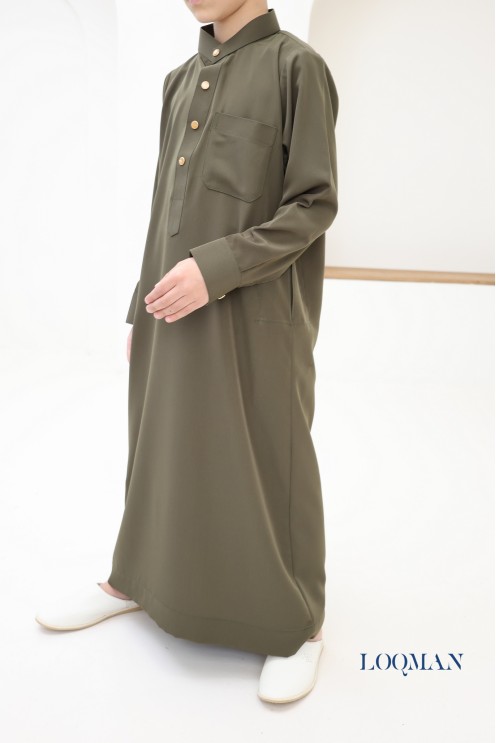 Saudi-arabischer Qamis mit langen Ärmeln für Kinder