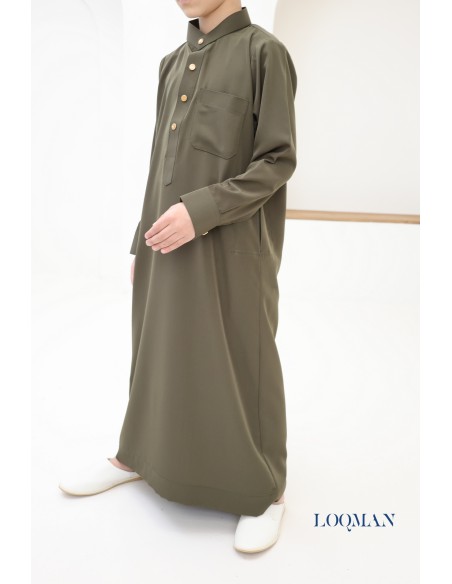 Long-sleeved Saudi qamis for kids, Eid outfit idea