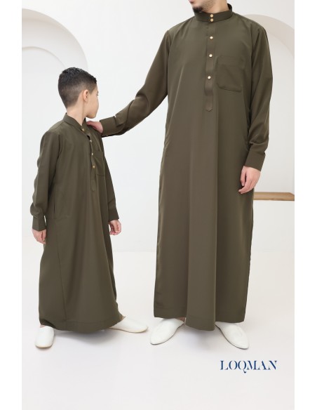 Long-sleeved Saudi qamis for kids, Eid outfit idea