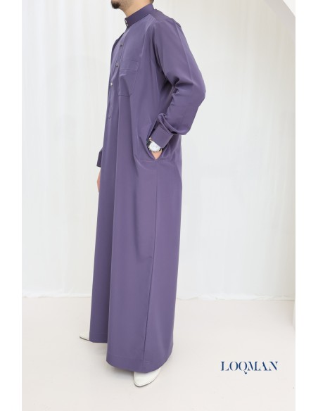 Luxury Qamis for men, long sleeve high collar for Eid