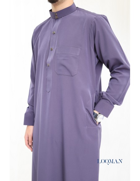 Luxus-Qamis für Herren, Stehkragen mit langen Ärmeln für Eid