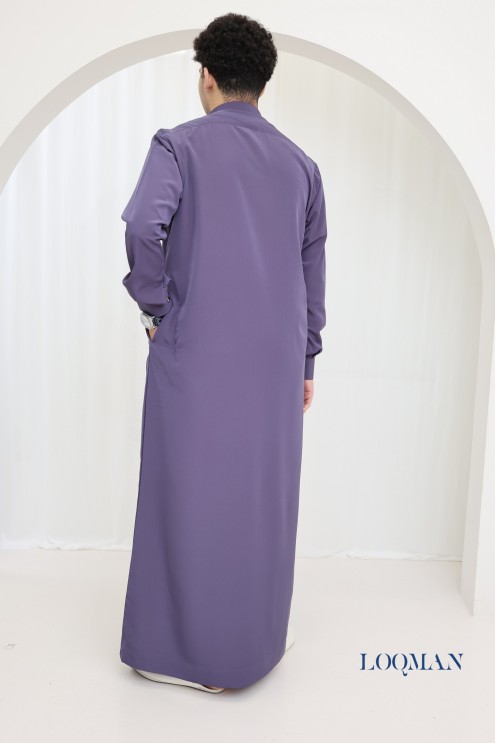 Luxury Qamis for men, long sleeve high collar for Eid