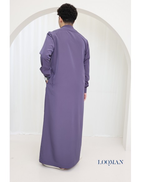 Luxus-Qamis für Herren, Stehkragen mit langen Ärmeln für Eid