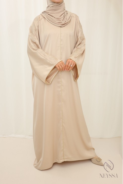 Embroidered long abaya for Muslim women, Eid outfit