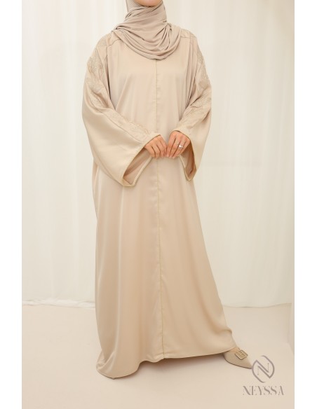 Embroidered long abaya for Muslim women, Eid outfit