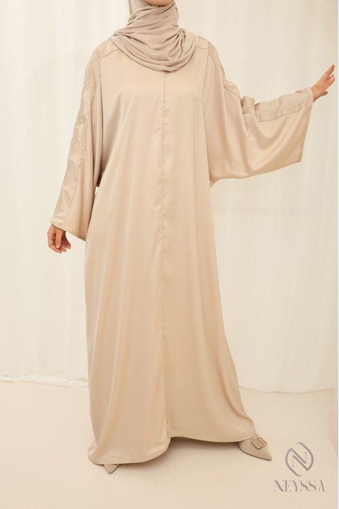 Embroidered long abaya for Muslim women, Eid outfit