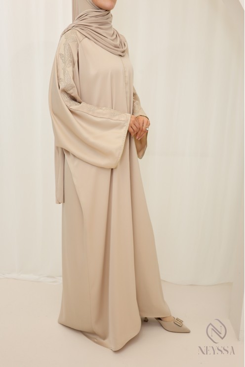 Abaya longue pour femme musulmane brodée, tenue de  l'Aïd