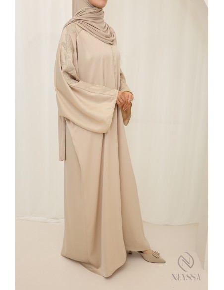 Embroidered long abaya for Muslim women, Eid outfit
