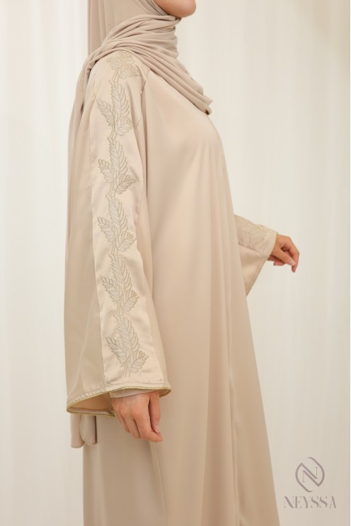 Abaya longue pour femme musulmane brodée, tenue de  l'Aïd