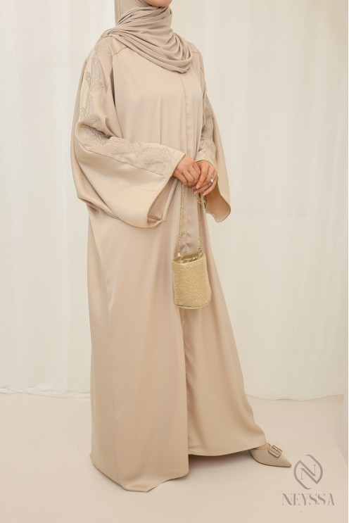 Abaya longue pour femme musulmane brodée, tenue de  l'Aïd