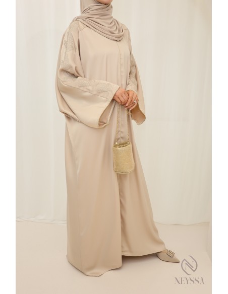 Embroidered long abaya for Muslim women, Eid outfit