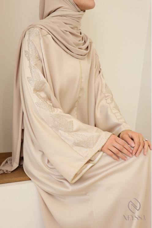 Abaya longue pour femme musulmane brodée, tenue de  l'Aïd
