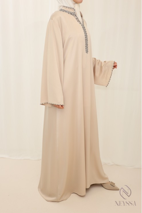 Abaya longue avec sfifa pour femme hijabi tendance pour femme