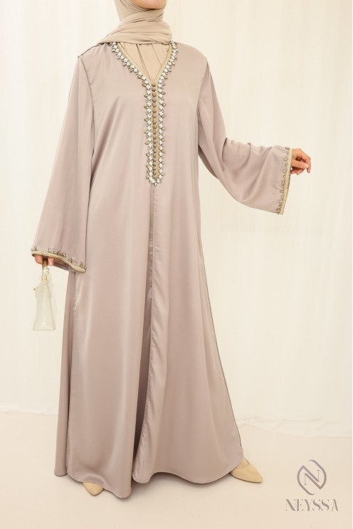 Lange Abaya Kaftan-Stil mit Sfifa Perlen.Kleidungsstück hoher Qualität