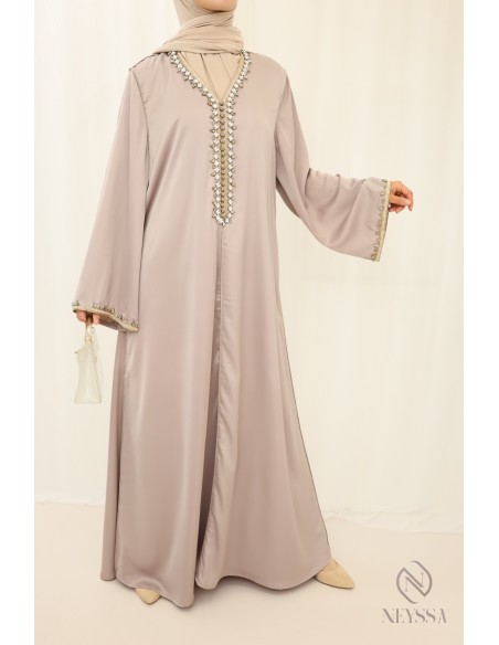 Lange Abaya Kaftan-Stil mit Sfifa Perlen.Kleidungsstück hoher Qualität