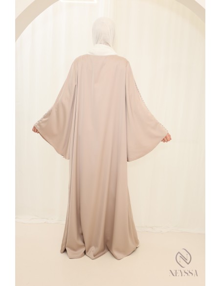 Abaya lange handperlenbesetzte leichte Stoff, für Eid Frau gehalten