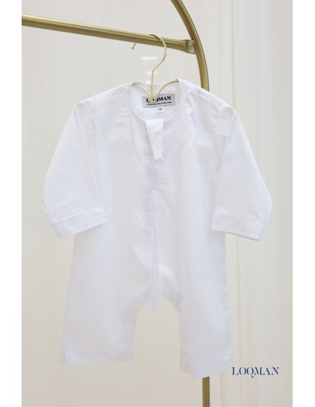 Emiratischer Baby-Qamis, weiß, Babykleidung für den Eid, Jungen