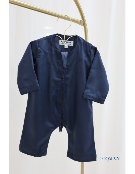 qamis bébé bleu nuit