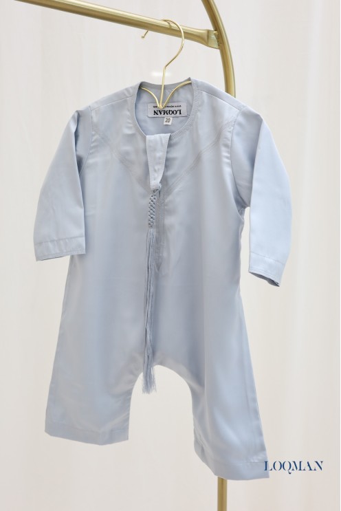 Baby blue Emirati Qamis: 3 months to 12 months, boy Eid outfit