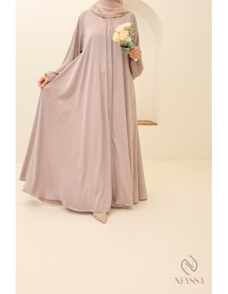 Flared rhinestone Abaya Dubai Eid for mother and daughter