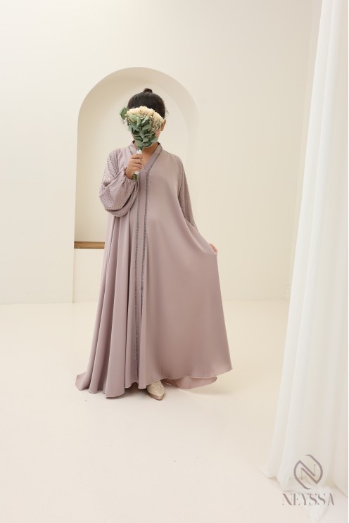 Flared rhinestone Abaya Dubai Eid for mother and daughter