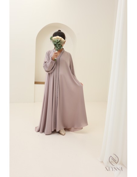 Flared rhinestone Abaya Dubai Eid for mother and daughter