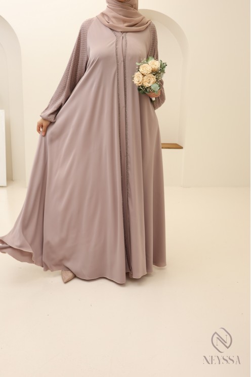 Flared rhinestone Abaya Dubai Eid for mother and daughter