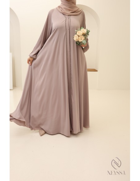 Flared rhinestone Abaya Dubai Eid for mother and daughter