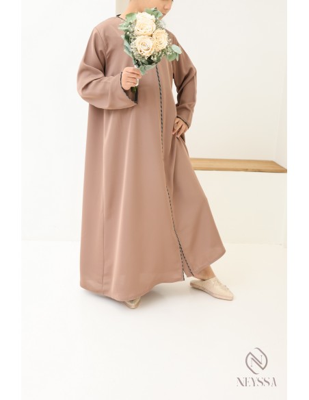 Abaya Dubaï fille à strass manches larges pour l'Aïd