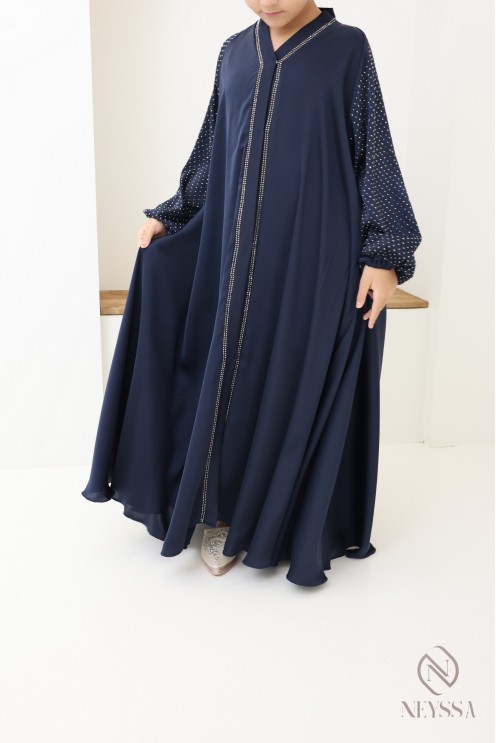 Abaya Dubaï strass for girls: outfit idea for Eid