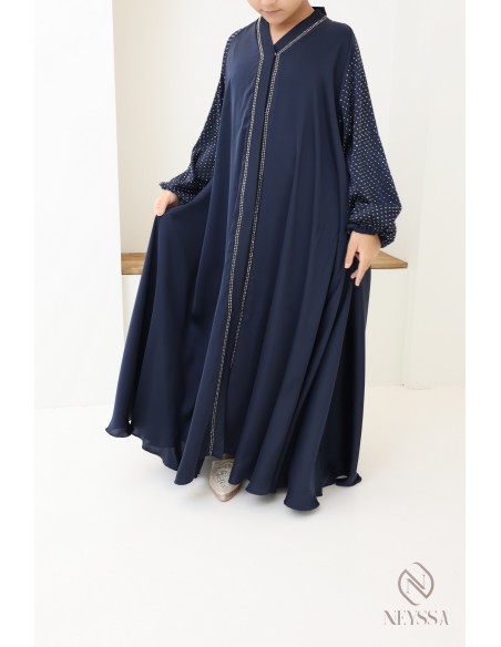 Abaya Dubai Strass für Mädchen: Outfit-Idee für Eid.