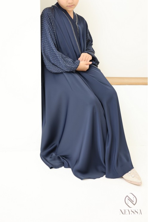 Abaya Dubai Strass für Mädchen: Outfit-Idee für Eid.