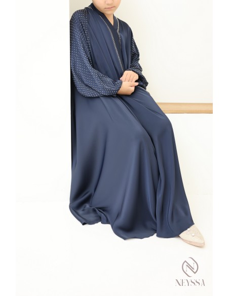 Abaya Dubai Strass für Mädchen: Outfit-Idee für Eid.