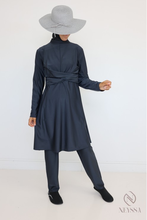 Burkini grau Badeanzug für muslimische Frauen 3-teilig modern