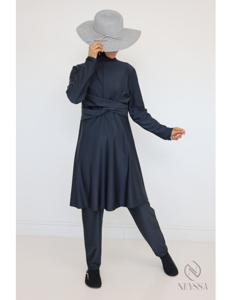 Burkini grau Badeanzug für muslimische Frauen 3-teilig modern