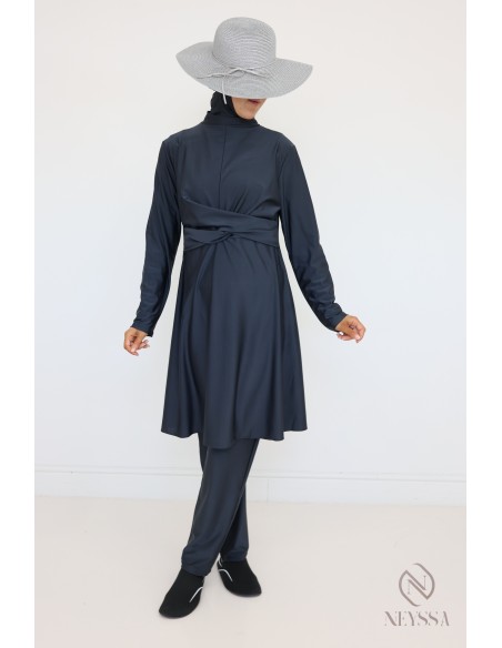 Burkini grau Badeanzug für muslimische Frauen 3-teilig modern