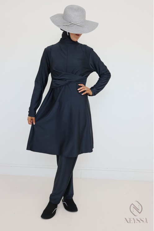 Burkini grau Badeanzug für muslimische Frauen 3-teilig modern