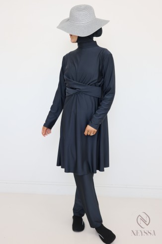 Burkini grau Badeanzug für muslimische Frauen 3-teilig modern