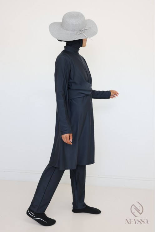 Burkini gris tenue de bain pour femme musulmane 3 pièces moderne