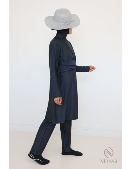 Burkini gray modern 3-piece Muslim women's swimwear