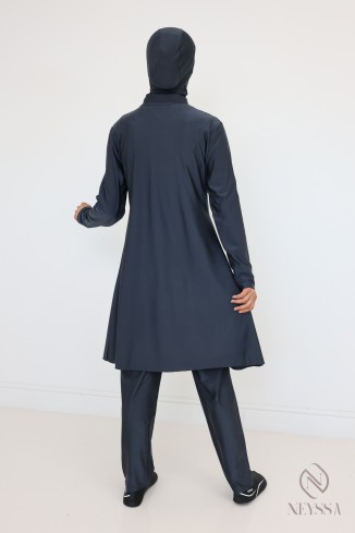 Burkini grau Badeanzug für muslimische Frauen 3-teilig modern 2