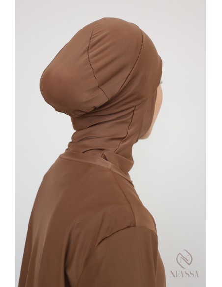 Burkini Haselnuss lang für Frauen Hijabi, bescheidene Bademode