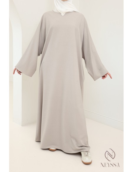 Women's long abaya with pockets high quality fabric hijabi suit