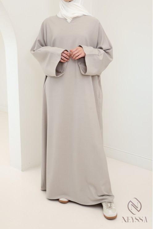 Abaya femme longue avec poches tissu de haute qualité tailleur hijabi