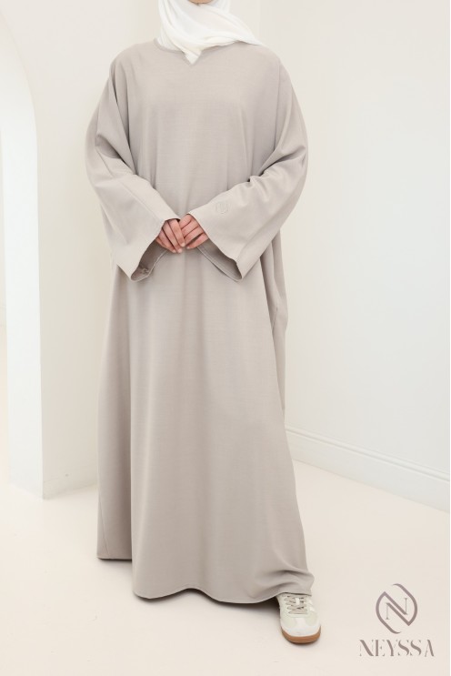 Abaya femme longue avec poches tissu de haute qualité tailleur hijabi