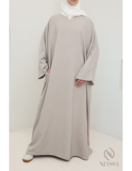 Lange Damenabaya mit Taschen hochwertiger Stoff Hijabi-Schneider