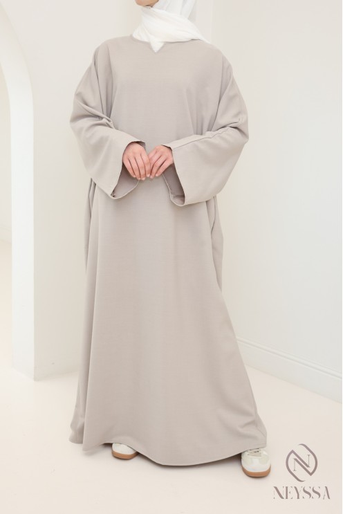 Women's long abaya with pockets high quality fabric hijabi suit
